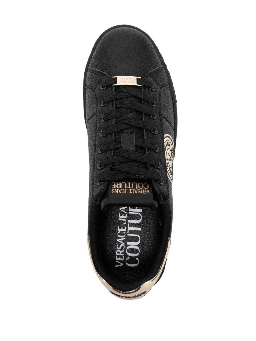 Versace Jeans Couture logo-patch leather sneakers - Image 4