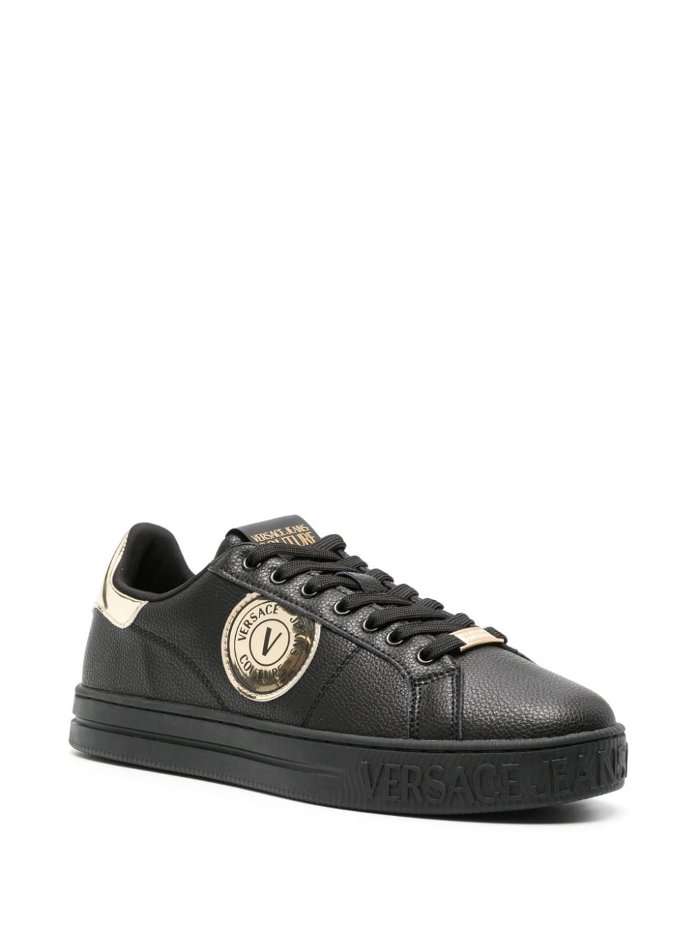 Versace Jeans Couture logo-patch leather sneakers - Image 2