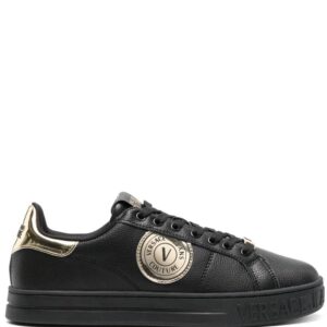 Versace Jeans Couture logo-patch leather sneakers