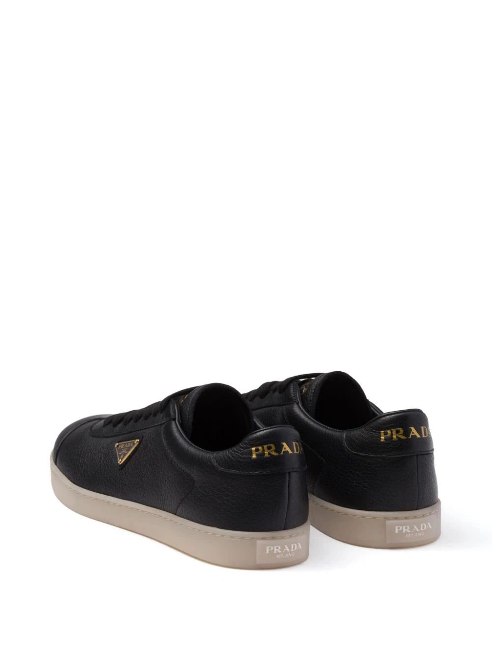Prada triangle-logo leather sneakers - Image 4