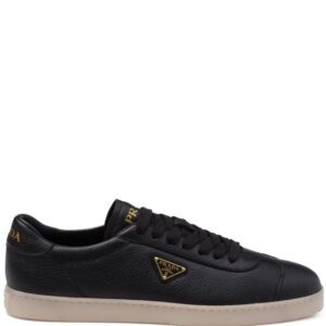 Prada triangle-logo leather sneakers