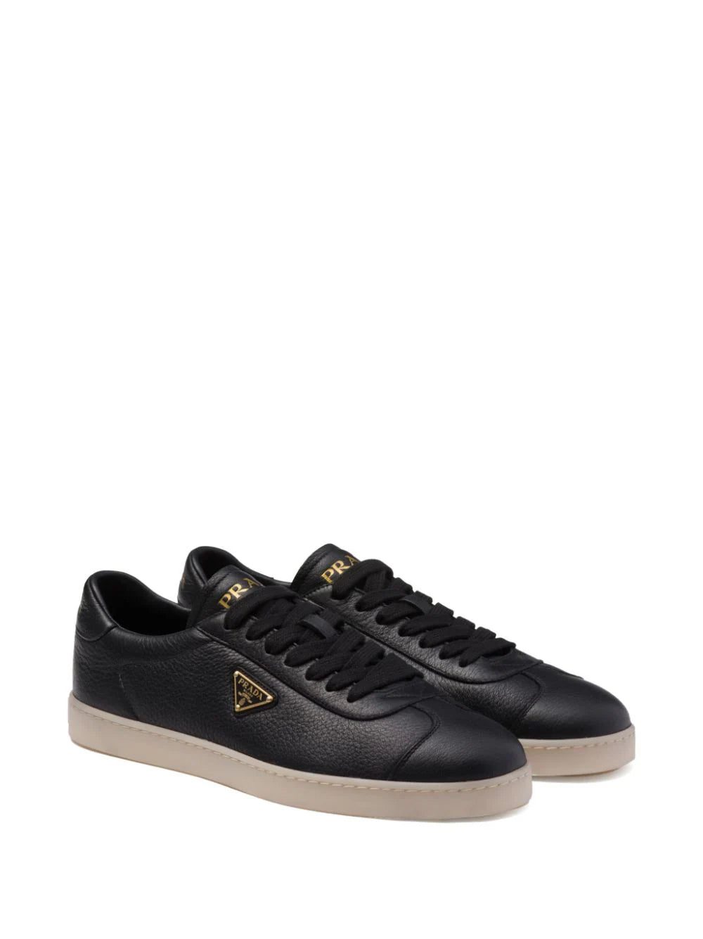 Prada triangle-logo leather sneakers - Image 2