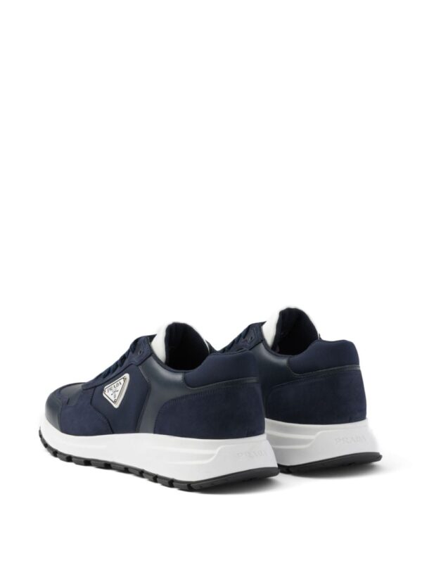 Prada triangle-logo leather sneakers - Image 3