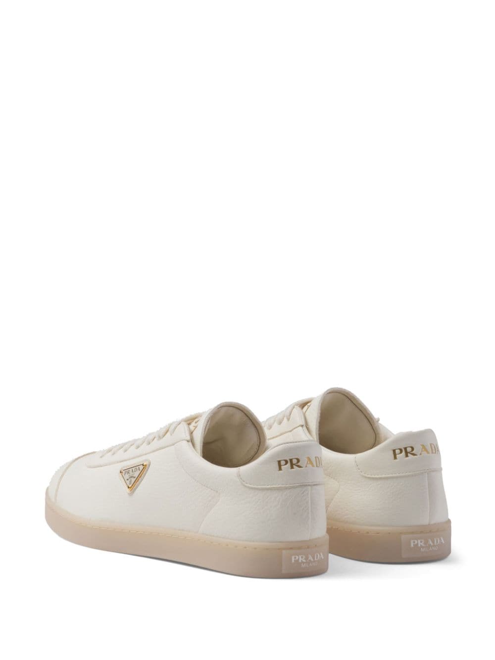 Prada triangle-logo leather sneakers - Image 3
