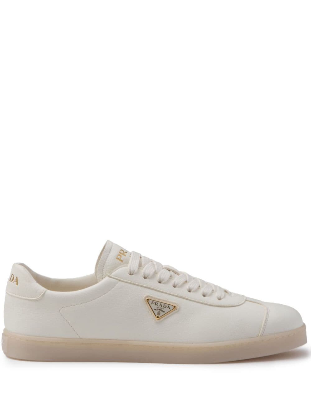 Prada triangle-logo leather sneakers