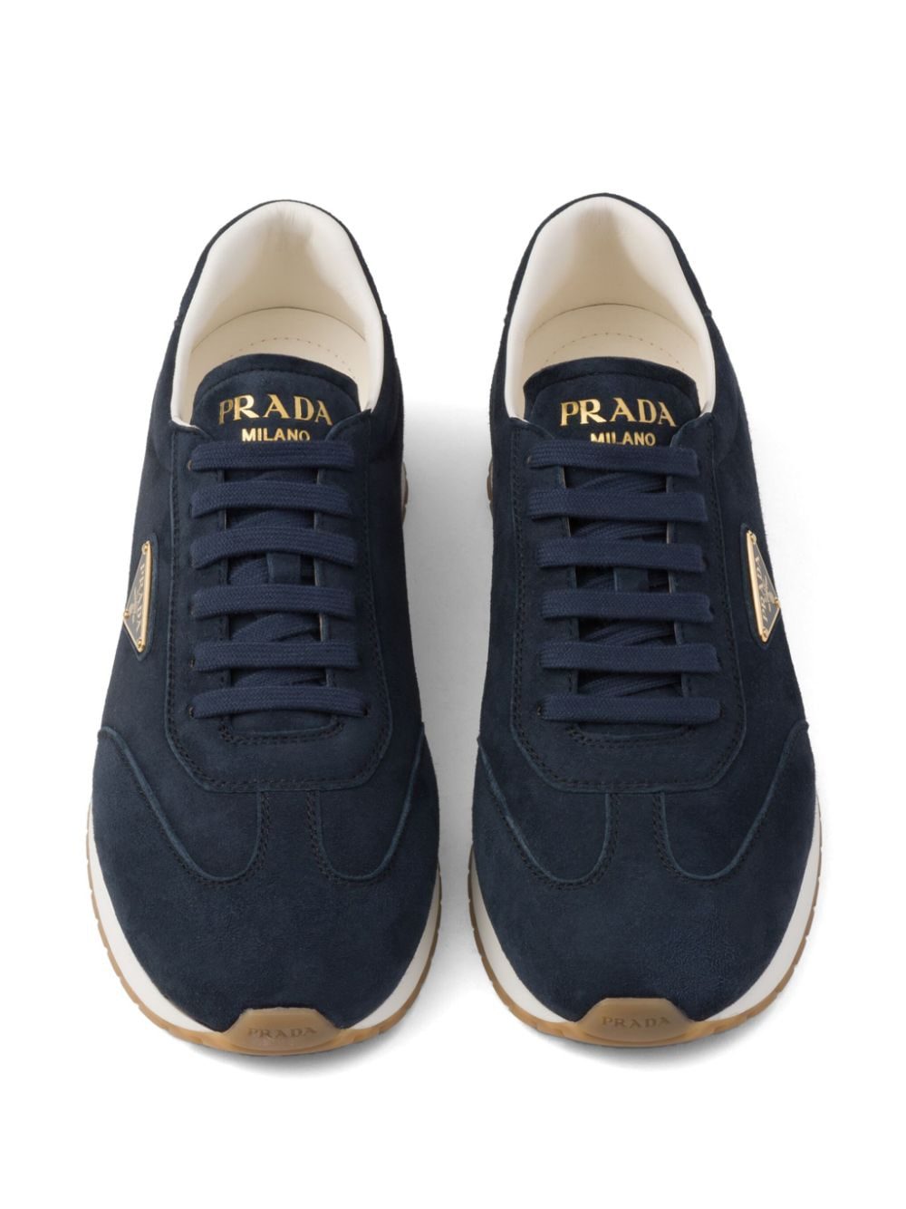 Prada triangle-logo suede sneakers - Image 4