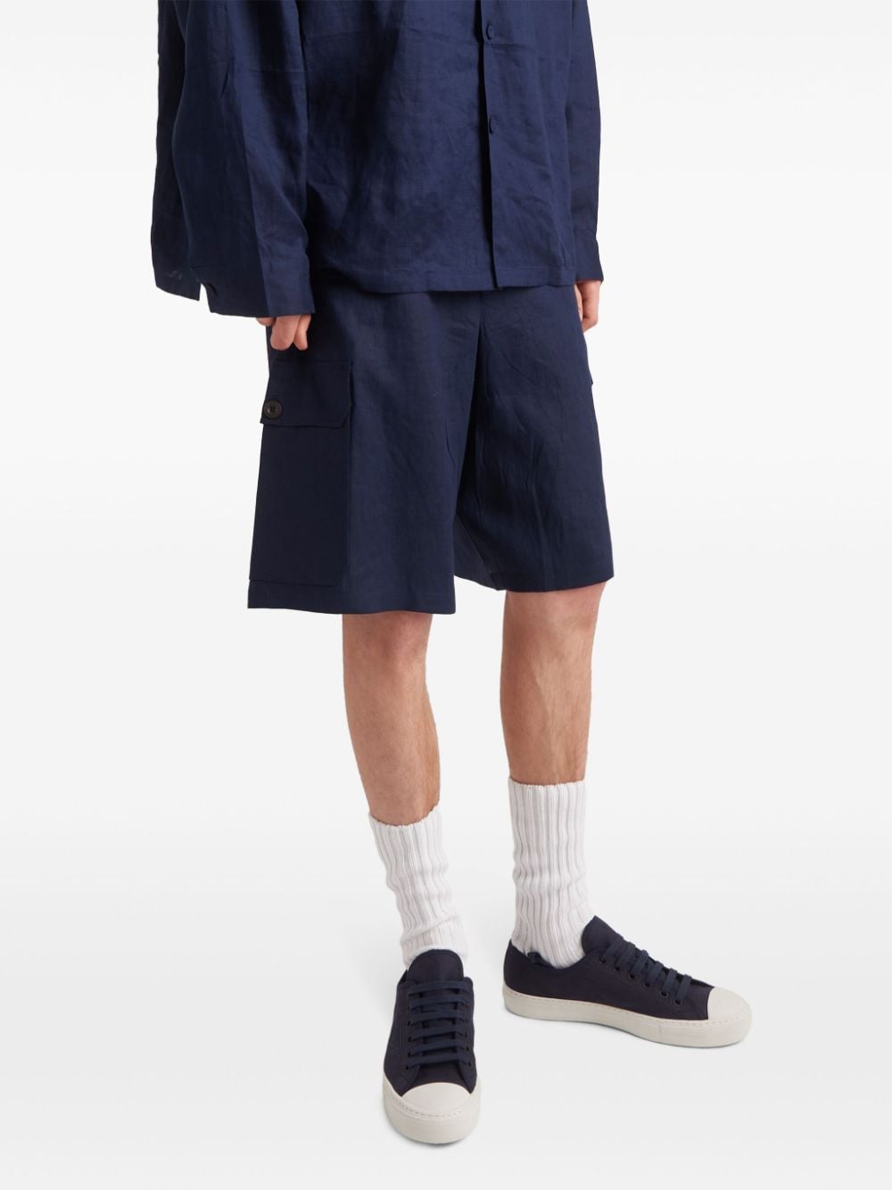 Prada logo-embossed lace-up sneakers - Image 5